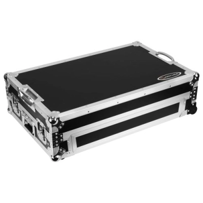 DDJ-REV5 1U Flight Case with Glide Style Laptop Platform and Corner Wheels