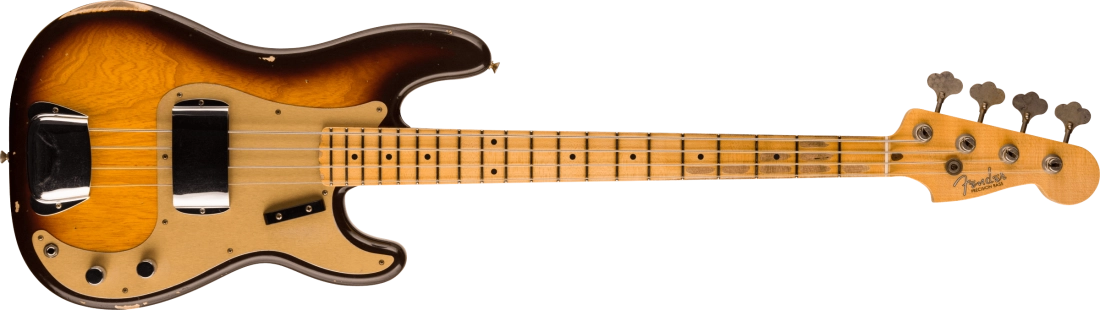 1958 Precision Bass Relic, 1-Piece Quartersawn Maple Neck Fingerboard - Super Faded Aged Chocolate 3-Color Sunburst