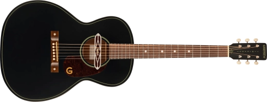 Gretsch Guitars - Deltoluxe Concert Acoustic Guitar, Walnut Fingerboard, Tortoiseshell Pickguard - Black Top