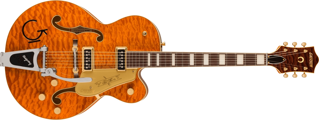 Limited Edition Quilt Classic Chet Atkins Hollow Body with Bigsby - Roundup Orange Stain Lacquer