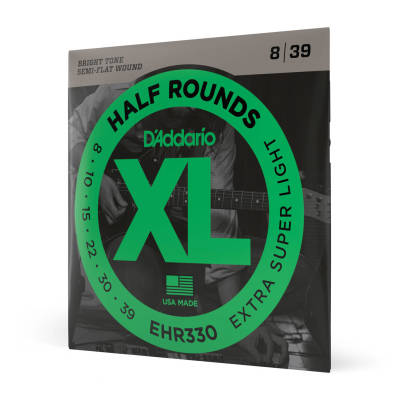 DAddario - EHR330 - Half Rounds EXTRA-SUPER LIGHT 08-39