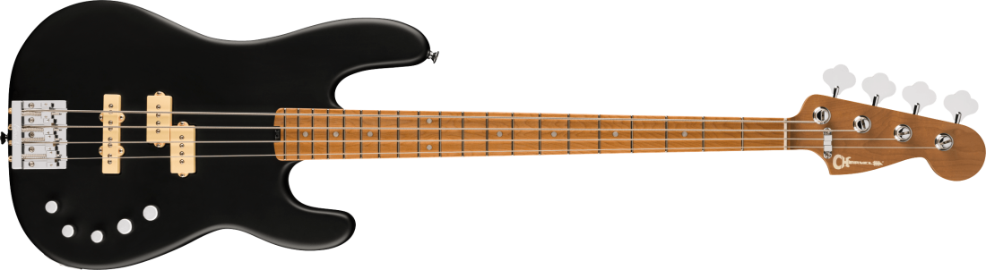 Pro-Mod San Dimas Bass PJ IV, Caramelized Maple Fingerboard - Satin Black