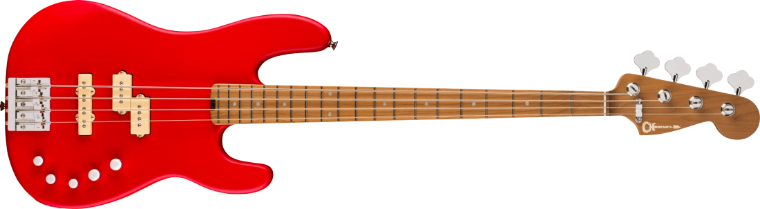 Pro-Mod San Dimas Bass PJ IV, Caramelized Maple Fingerboard - Satin Ferrari Red