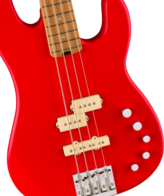 Pro-Mod San Dimas Bass PJ IV, Caramelized Maple Fingerboard - Satin Ferrari Red