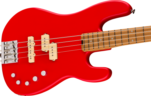 Pro-Mod San Dimas Bass PJ IV, Caramelized Maple Fingerboard - Satin Ferrari Red