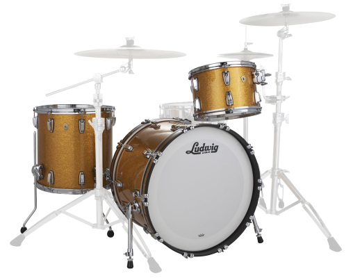 Ludwig Drums - Classic Maple Fab 22 3-Piece Shell Pack (22,13,16) - Gold Sparkle