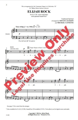 Elijah Rock - Spiritual/Jackson/Yannette - SATB