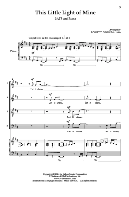 This Little Light of Mine - Spiritual/Gibson - SATB