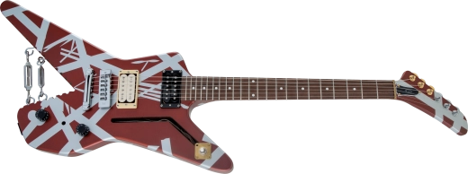 EVH - Striped Series Shark, Pau Ferro Fingerboard - Burgundy with Silver Stripes