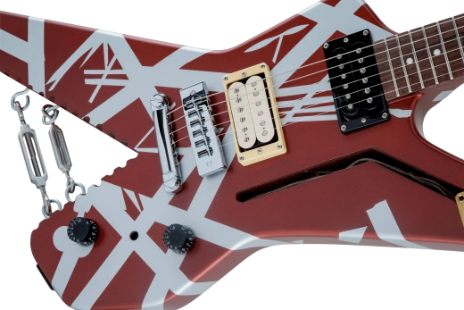 Striped Series Shark, Pau Ferro Fingerboard - Burgundy with Silver Stripes