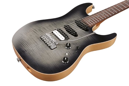 TQM2 Electric Guitar with Hardshell Case - Charcoal Black Burst Flat