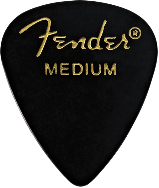 Classic Celluloid Guitar Picks, Black, 351 Shape - Medium (144 Pack)