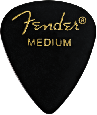 Fender - Classic Celluloid Guitar Picks, Black, 351 Shape - Medium (144 Pack)