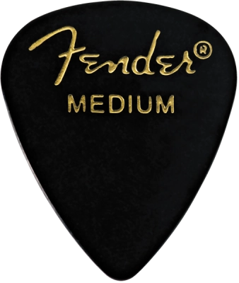 Fender - Classic Celluloid Guitar Picks, Black, 351 Shape - Medium (144 Pack)