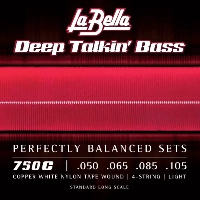 La Bella - Copper White Nylon Tape Bass 4-String Set - Light