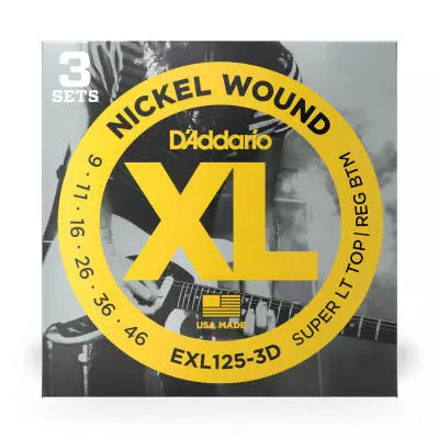 EXL125-3D - 3 Pack - Nickel Wound SUPER L-TOP REG-B 09-46