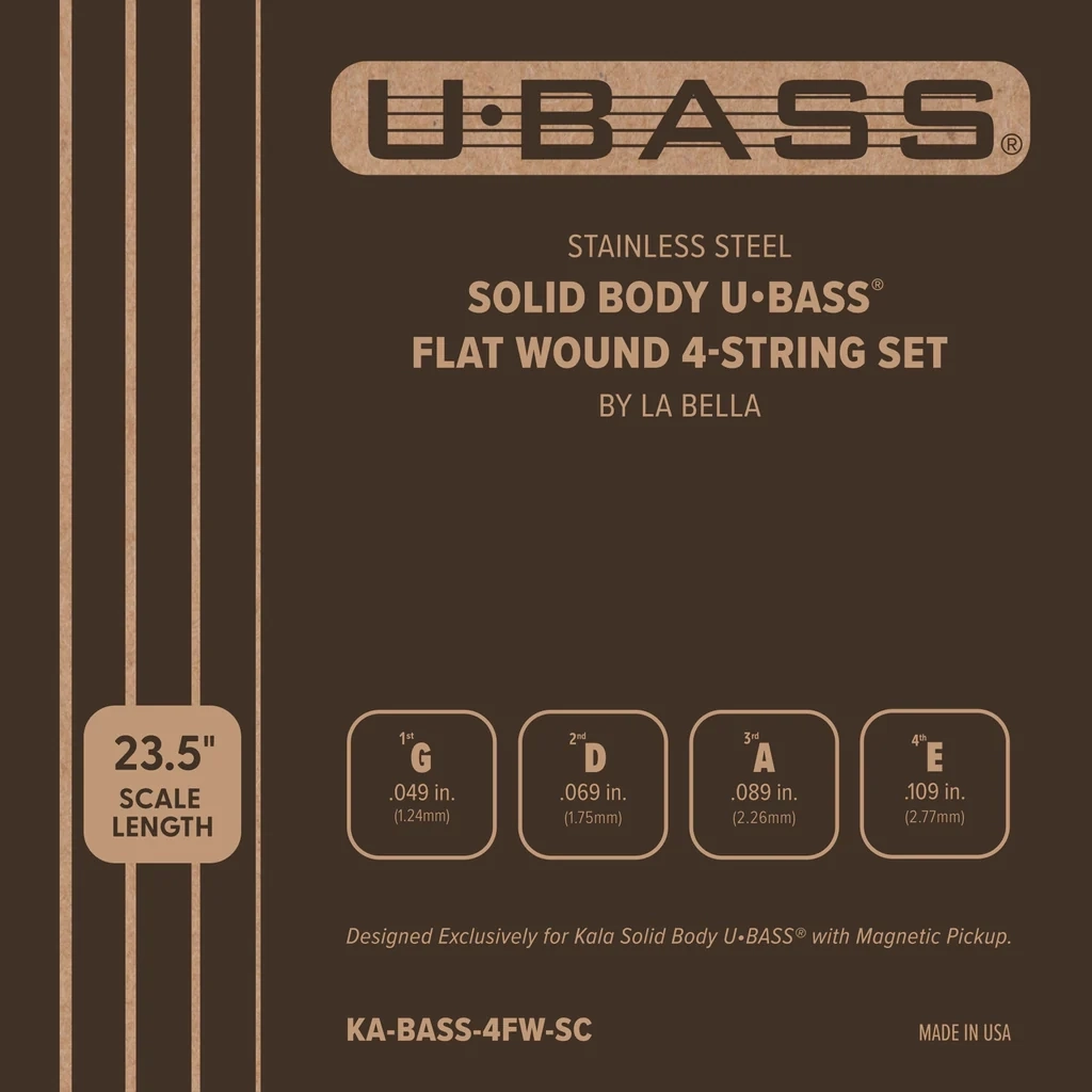 Stainless Steel Solid Body U-BASS Flat Wound 4-String Set