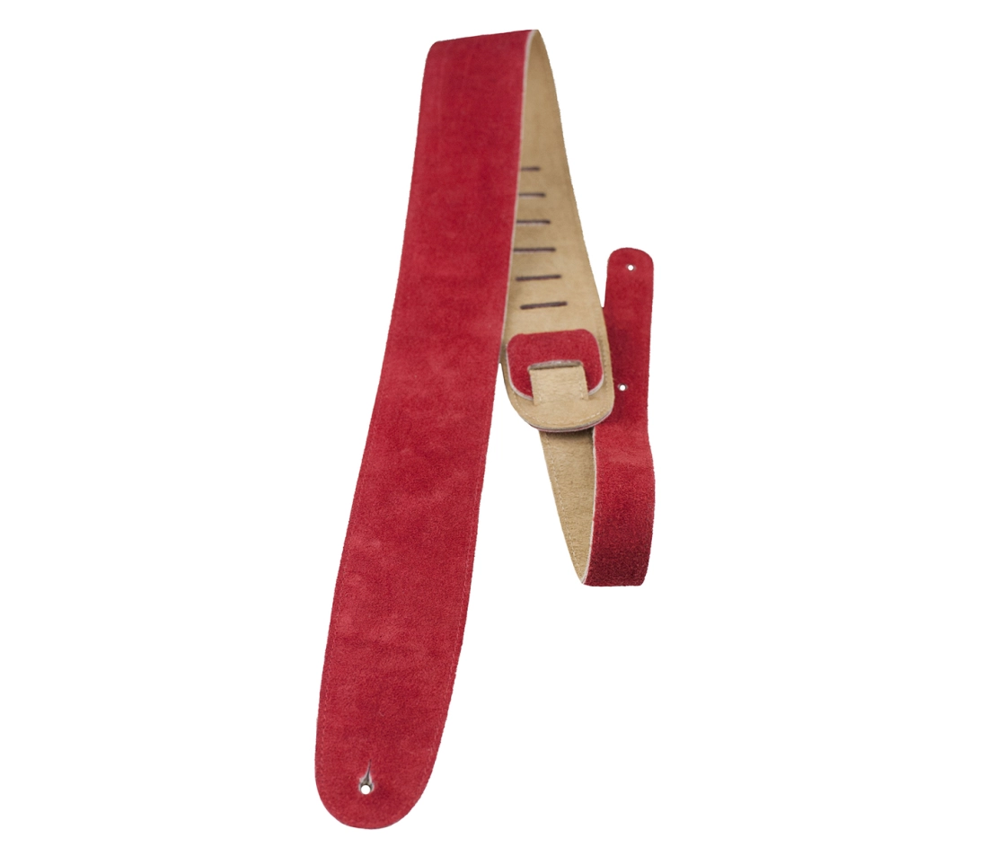 2.5\'\' Red Soft Suede Guitar Strap