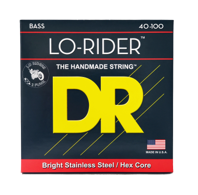 DR Strings - Lo-Rider Hex Core Stainless Steel Bass Strings - Light Gauge (40-100)