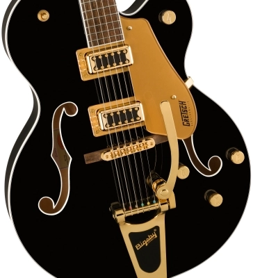 FSR G5427TG Electromatic Jet Hollow Body Single-Cut with Bigsby and Gold Hardware - Black Pearl