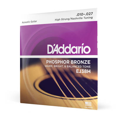 DAddario - EJ38H - Phosphor Bronze High-Strung/Nashville Tuning 10-27