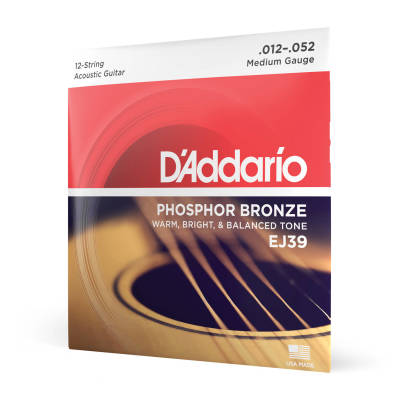 DAddario - EJ39 - Phosphor Bronze 12-String Medium 12-52