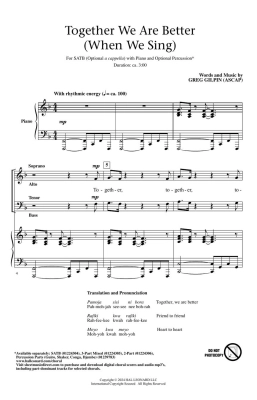 Together We Are Better (When We Sing) - Gilpin - SATB