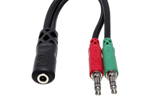 Headset/Mic Breakout Cable, 3.5 mm TRRS-F to Dual 3.5 mm TRS