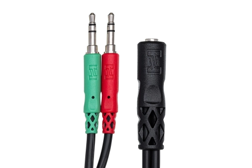 Headset/Mic Breakout Cable, 3.5 mm TRRS-F to Dual 3.5 mm TRS