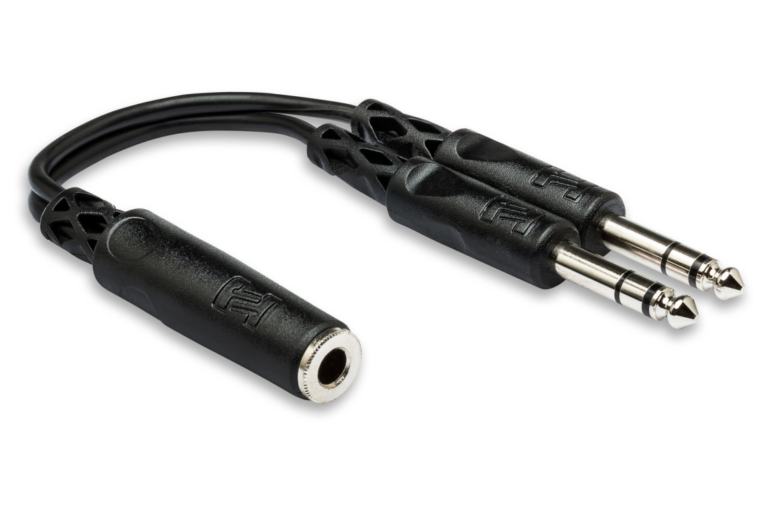 Y Cable, 1/4 in TRS-F to Dual 1/4 in TRS