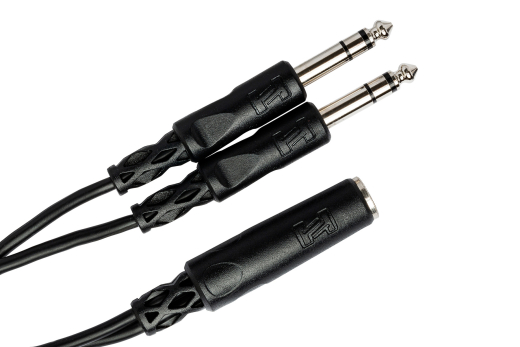 Y Cable, 1/4 in TRS-F to Dual 1/4 in TRS