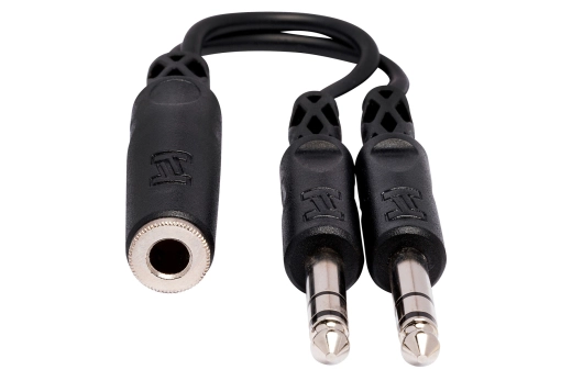 Y Cable, 1/4 in TRS-F to Dual 1/4 in TRS