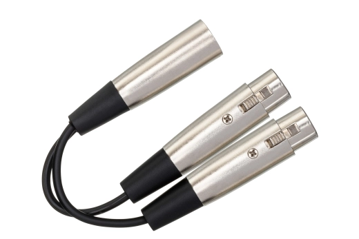 Y Cable, Dual XLR3F to XLR3M - 6 inches