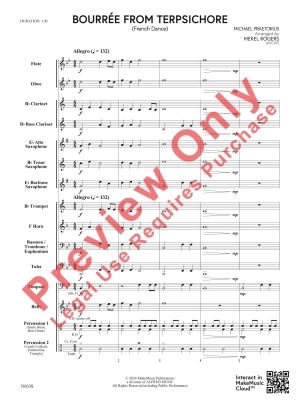 Bourree from Terpsichore (French Dance) - Praetorius/Rogers - Concert Band - Gr. 0.5