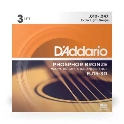 EJ15-3D - Phosphor Bronze Extra Light 10-47 - 3 Pack