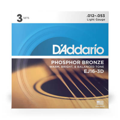 EJ16-3D - Phosphor Bronze LIGHT 12-53 - 3 Pack