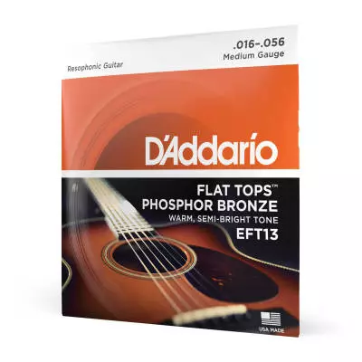 DAddario - EFT13 - Flat Tops Phosphor Bronze Resophonic 16-56