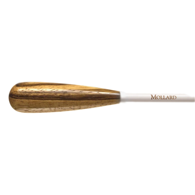 E Series Baton, Zebrawood Handle and White Carbon Fiber Shaft - 14\'\'