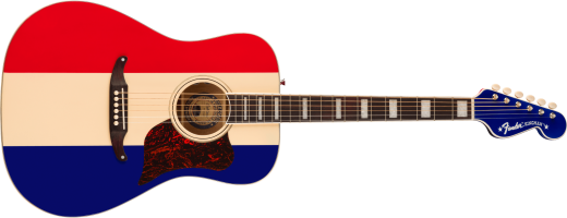 Fender - Limited Edition Buck Owens Kingman Acoustic/Electric Guitar with Case - Red, White and Blue