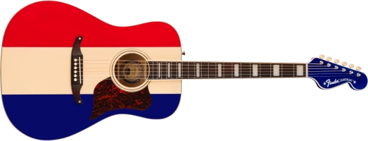 Fender - Limited Edition Buck Owens Kingman Acoustic/Electric Guitar with Case - Red, White and Blue