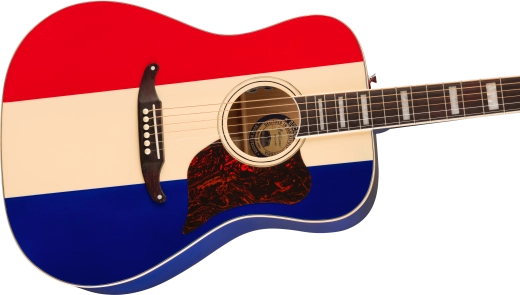 Limited Edition Buck Owens Kingman Acoustic/Electric Guitar with Case - Red, White and Blue