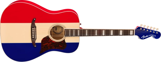 Limited Edition Buck Owens Kingman Acoustic/Electric Guitar with Case - Red, White and Blue