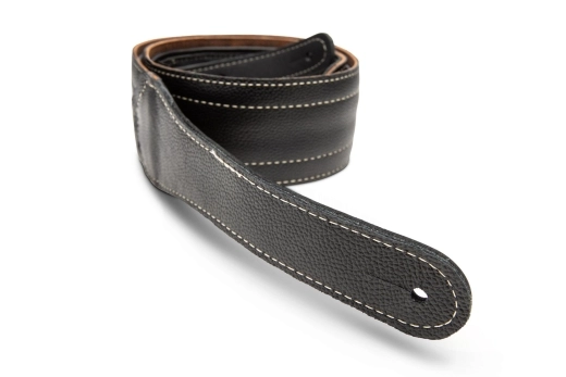 2.5\'\' American Dream Leather Strap with White Stitching - Brown/Black