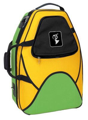 Nylon French Horn and Two Mutes Flight Case - Yellow/Green/Black