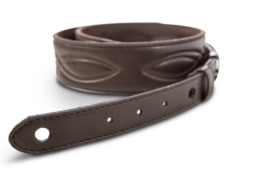 2\'\' Vegan Leather Strap with Stitching - Chocolate Brown