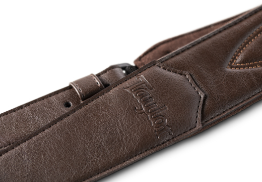 2\'\' Vegan Leather Strap with Stitching - Chocolate Brown