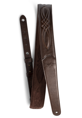 Taylor Guitars - 2 Vegan Leather Strap with Stitching - Chocolate Brown