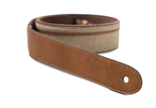 2.5\'\' Vegan Leather Strap with Natural Textile - Tan