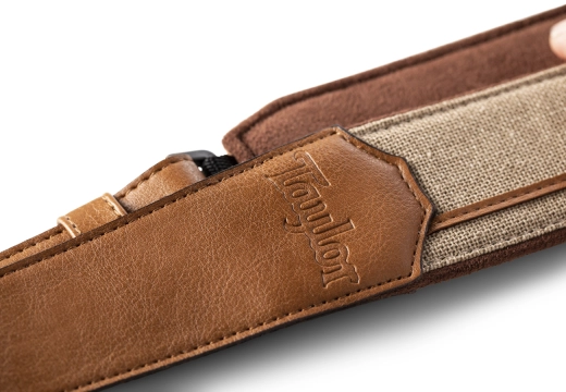 2.5\'\' Vegan Leather Strap with Natural Textile - Tan