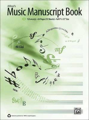 Alfred Publishing - Alfreds Music Manuscript Book, 12-Stave